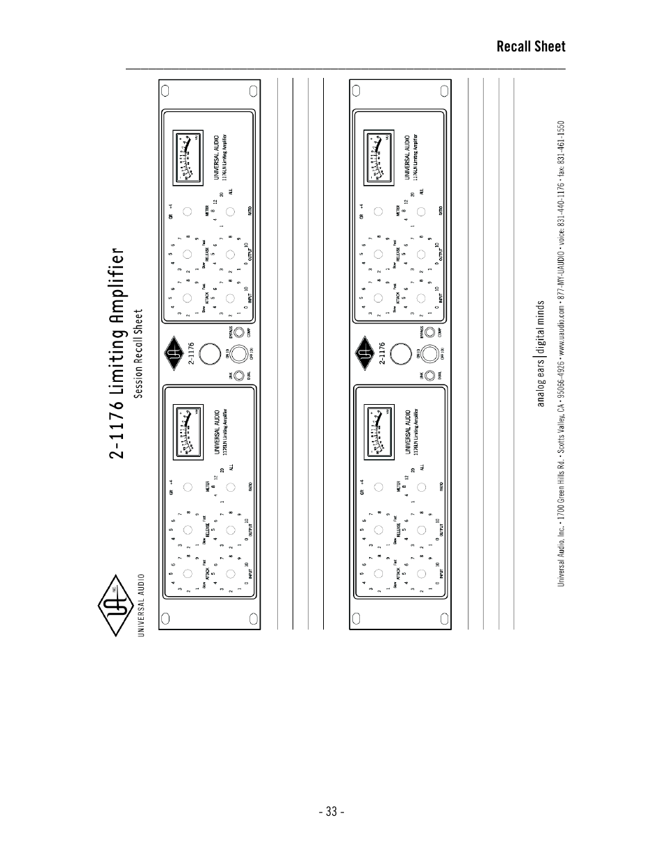 Universal Audio 2-1176 Dual 1176LN User Manual | Page 37 / 39