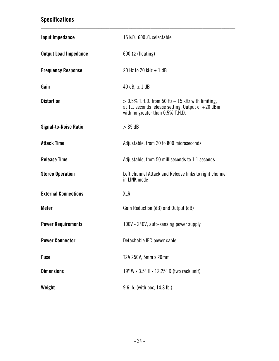 Universal Audio 2-1176 Dual 1176LN User Manual | Page 38 / 39