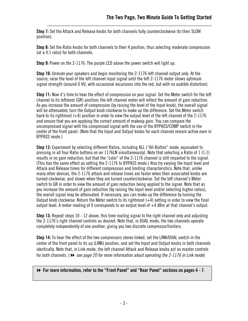 Universal Audio 2-1176 Dual 1176LN User Manual | Page 7 / 39