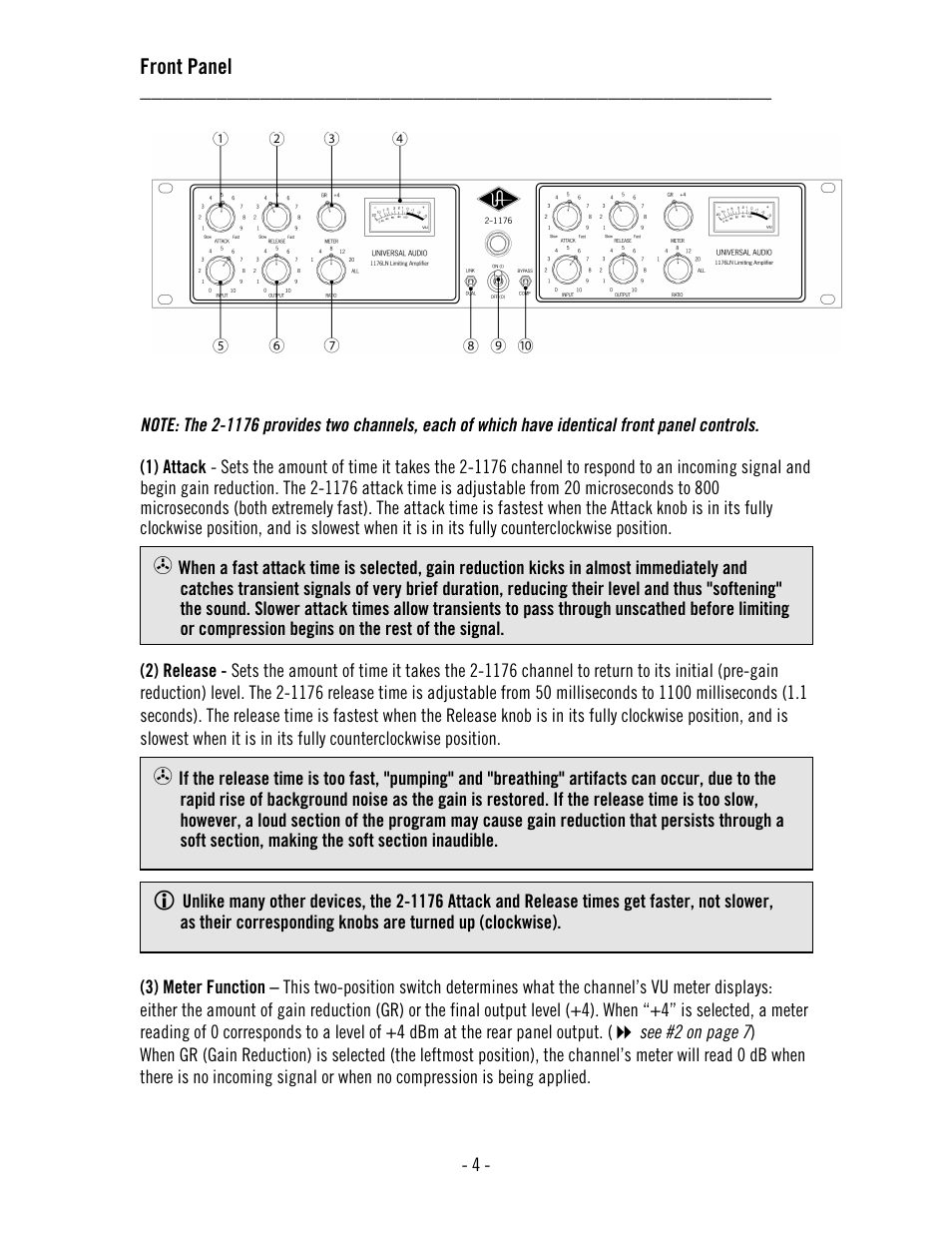 Universal Audio 2-1176 Dual 1176LN User Manual | Page 8 / 39