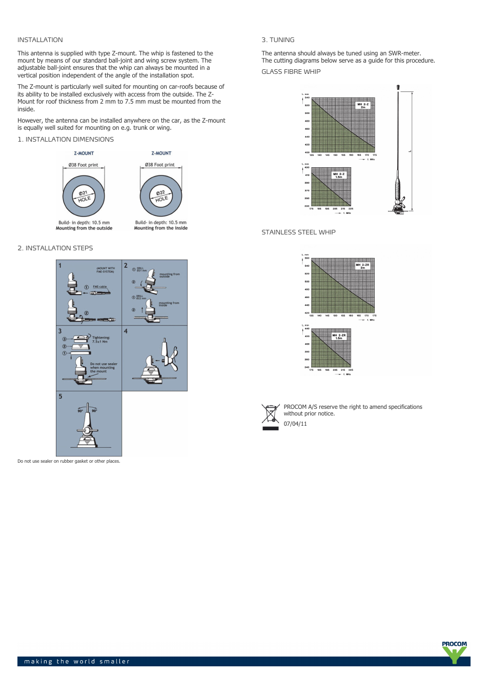 Procom MH 2-Z User Manual | Page 2 / 2