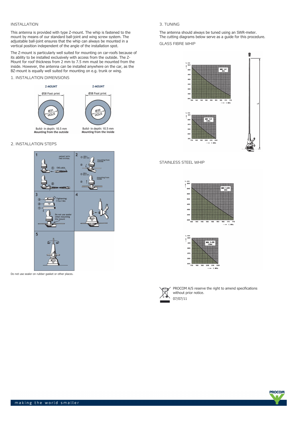 Procom MH 1-Z User Manual | Page 2 / 2