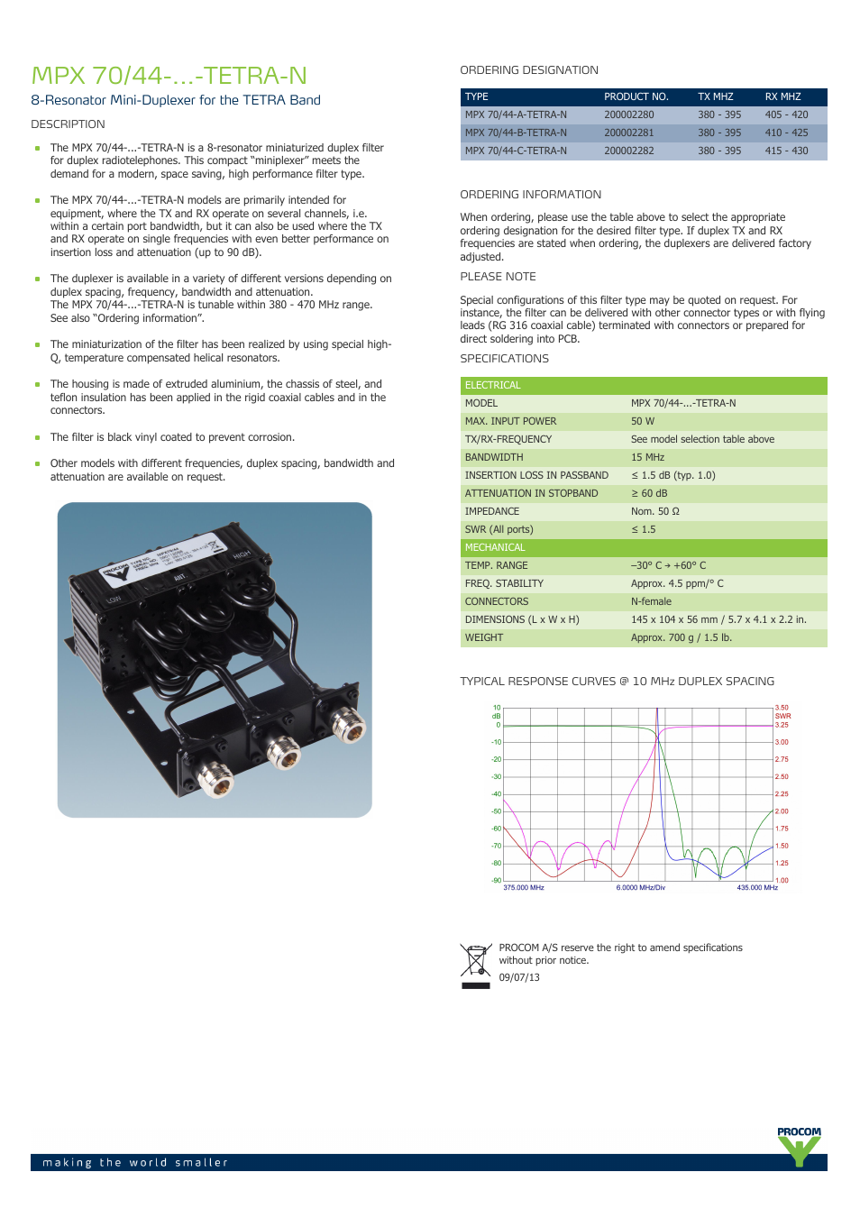 Procom MPX-70-44-...-tetra-n User Manual | 1 page