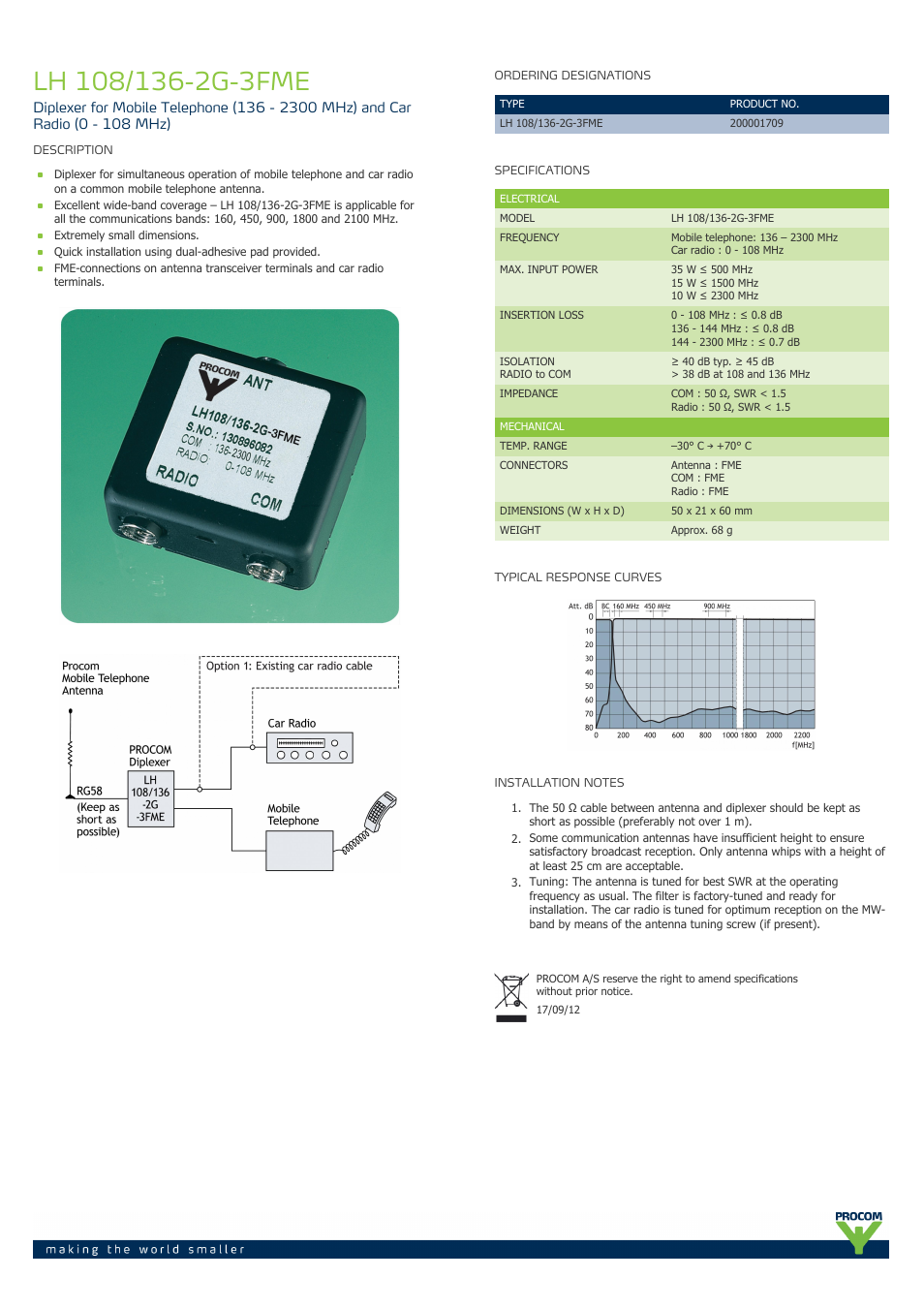 Procom LH 108-136-2g-3fme User Manual | 1 page