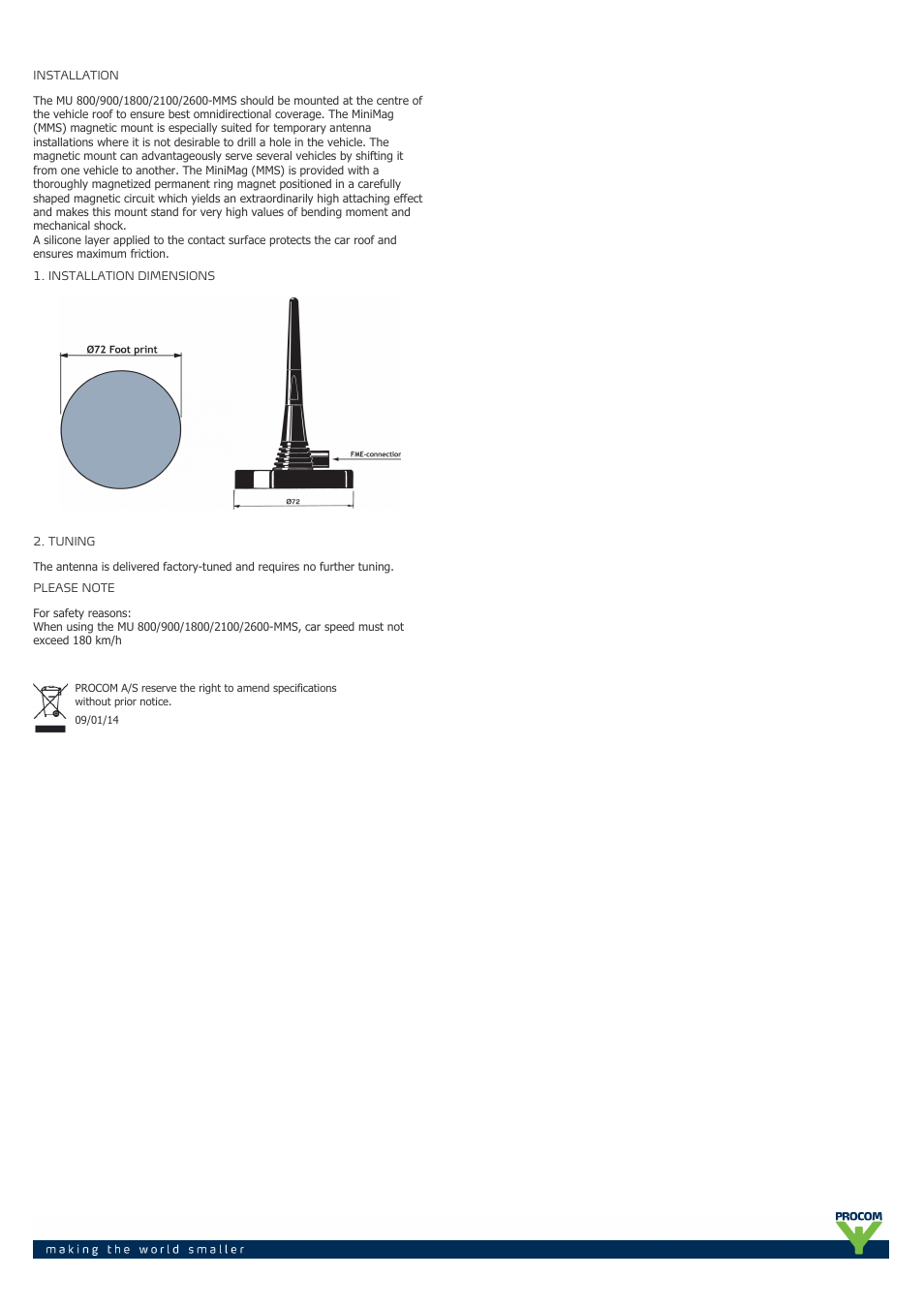 Procom MU 800-900-1800-2100-2600-mms User Manual | Page 2 / 2