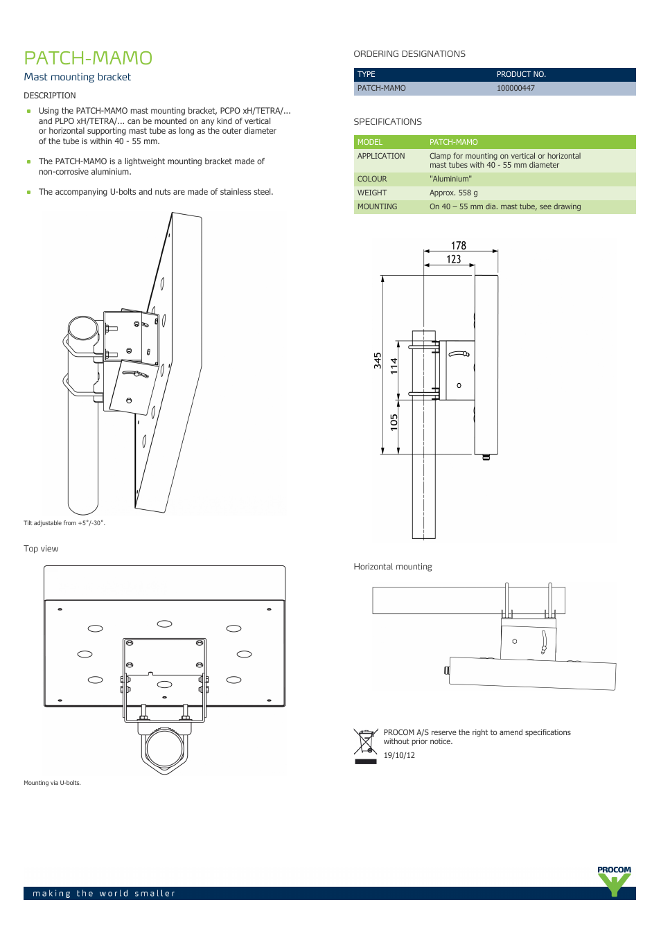 Procom PATCH-MAMO User Manual | 1 page