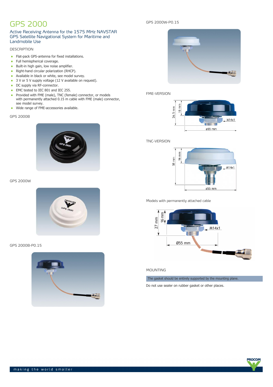 Procom GPS 2000 User Manual | 3 pages