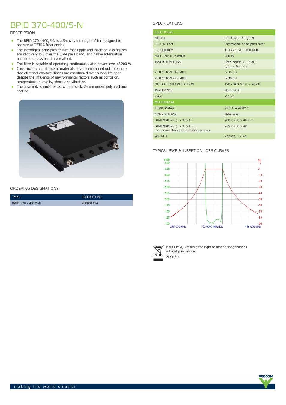 Procom BPID-370-400-5-n User Manual | 1 page