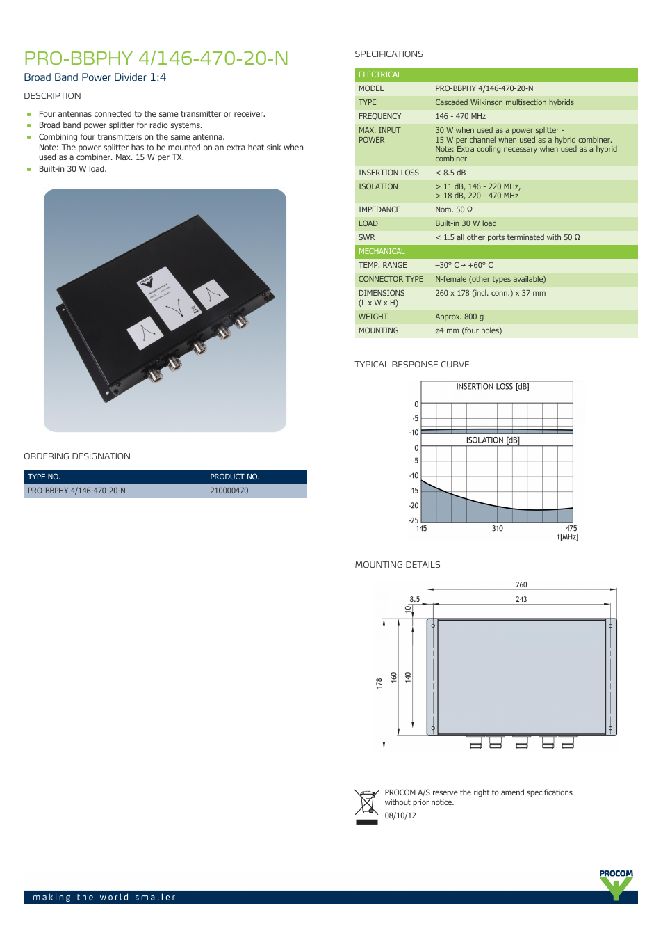 Procom PRO-bbphy-4-146-470-20-n User Manual | 1 page