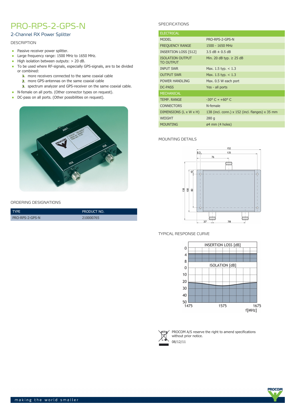 Procom PRO-rps-2-gps-n User Manual | 1 page