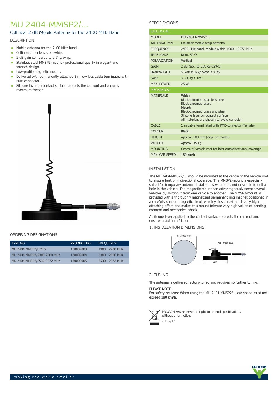 Procom MU 2404-mmsp2-... User Manual | 1 page