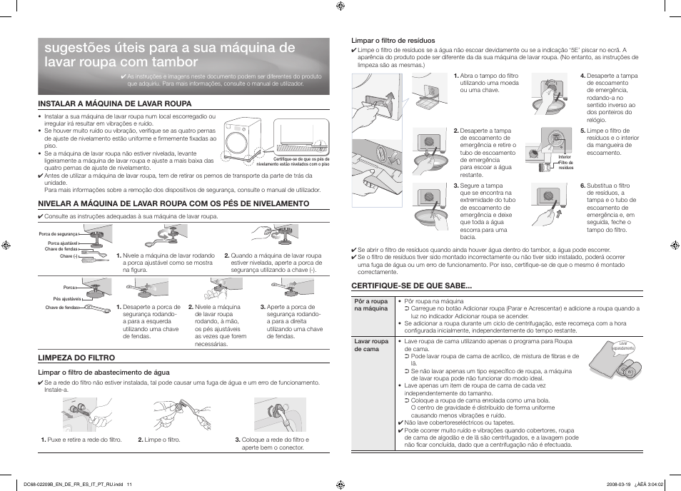 Portuguese | Samsung WF9692GQR Diamond User Manual | Page 11 / 14