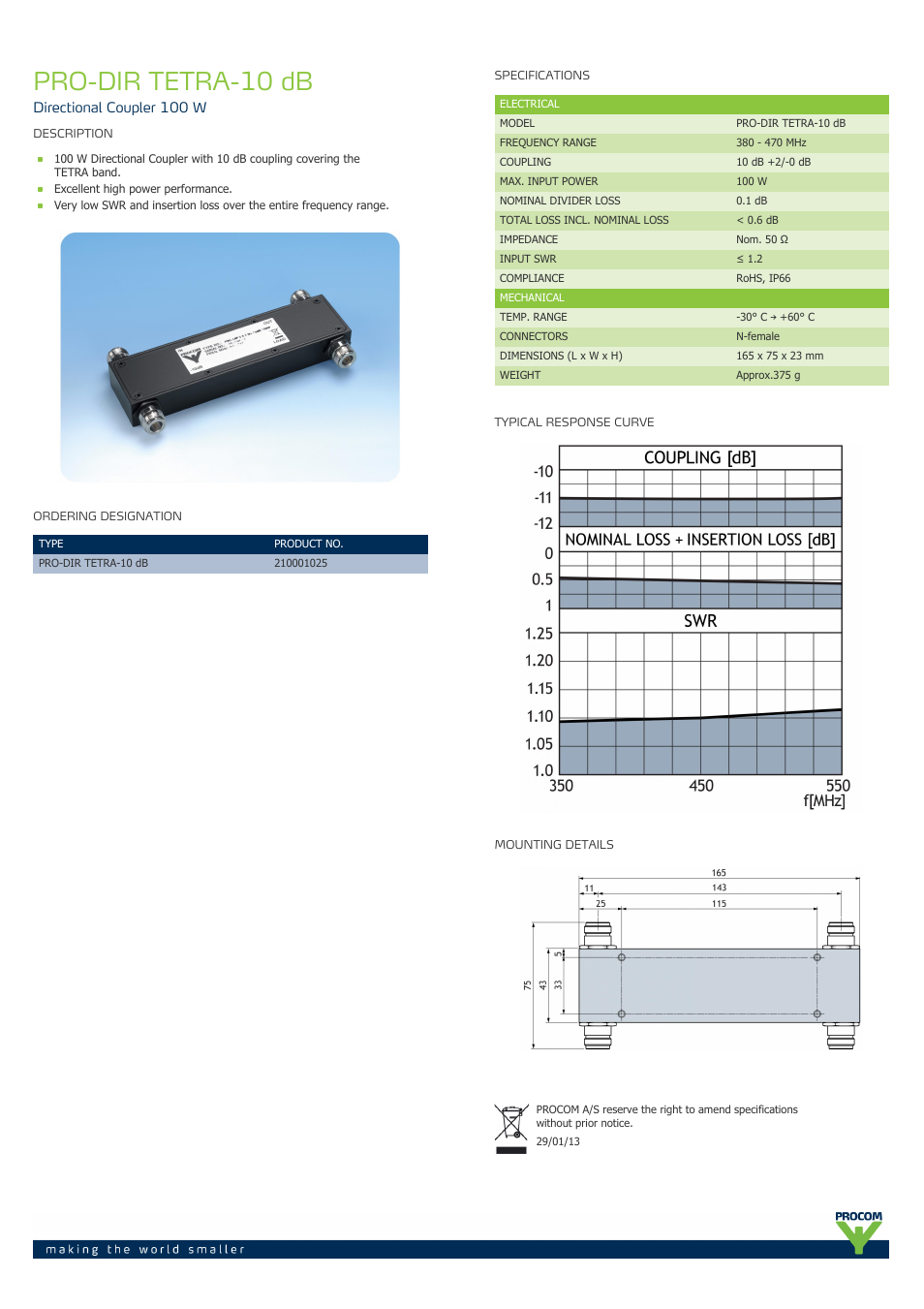Procom PRO-dir-tetra-10-db User Manual | 1 page