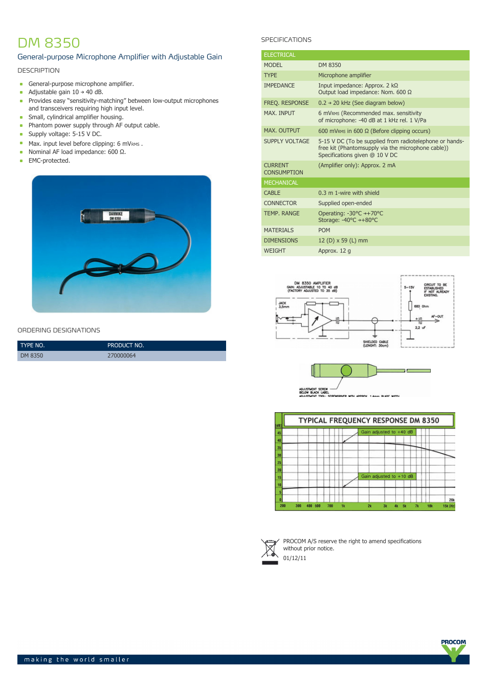 Procom DM-8350 User Manual | 1 page