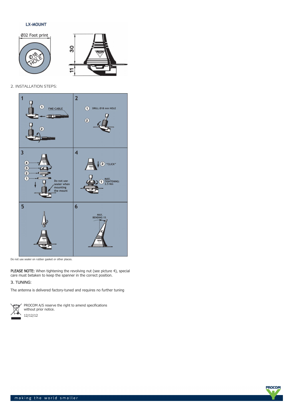 Procom MU 800-900-1800-2100-2600-lx User Manual | Page 2 / 2