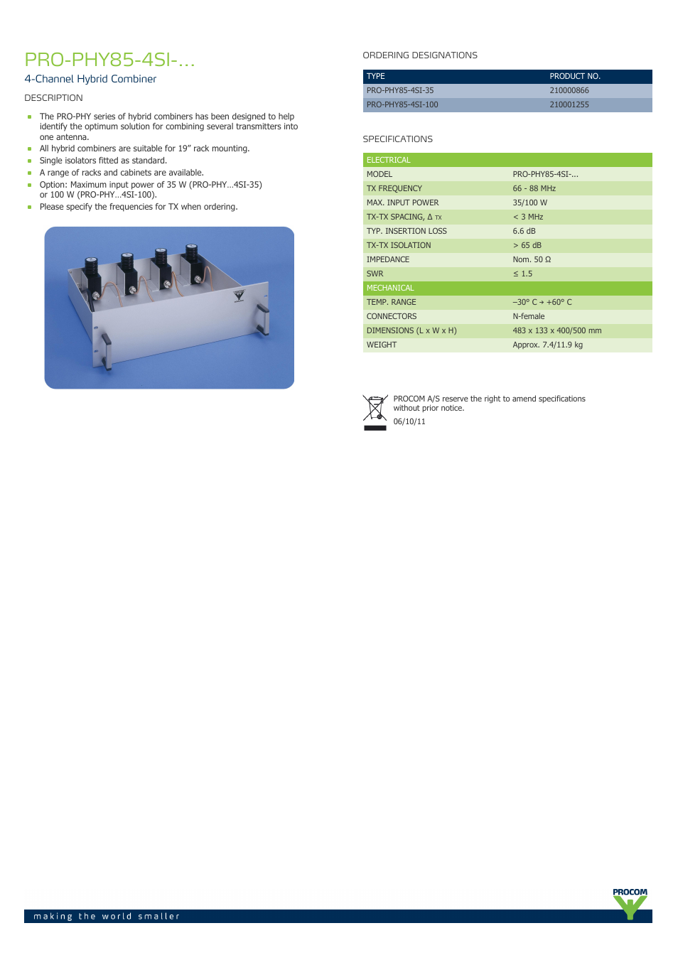 Procom PRO-phy85-4si-... User Manual | 1 page