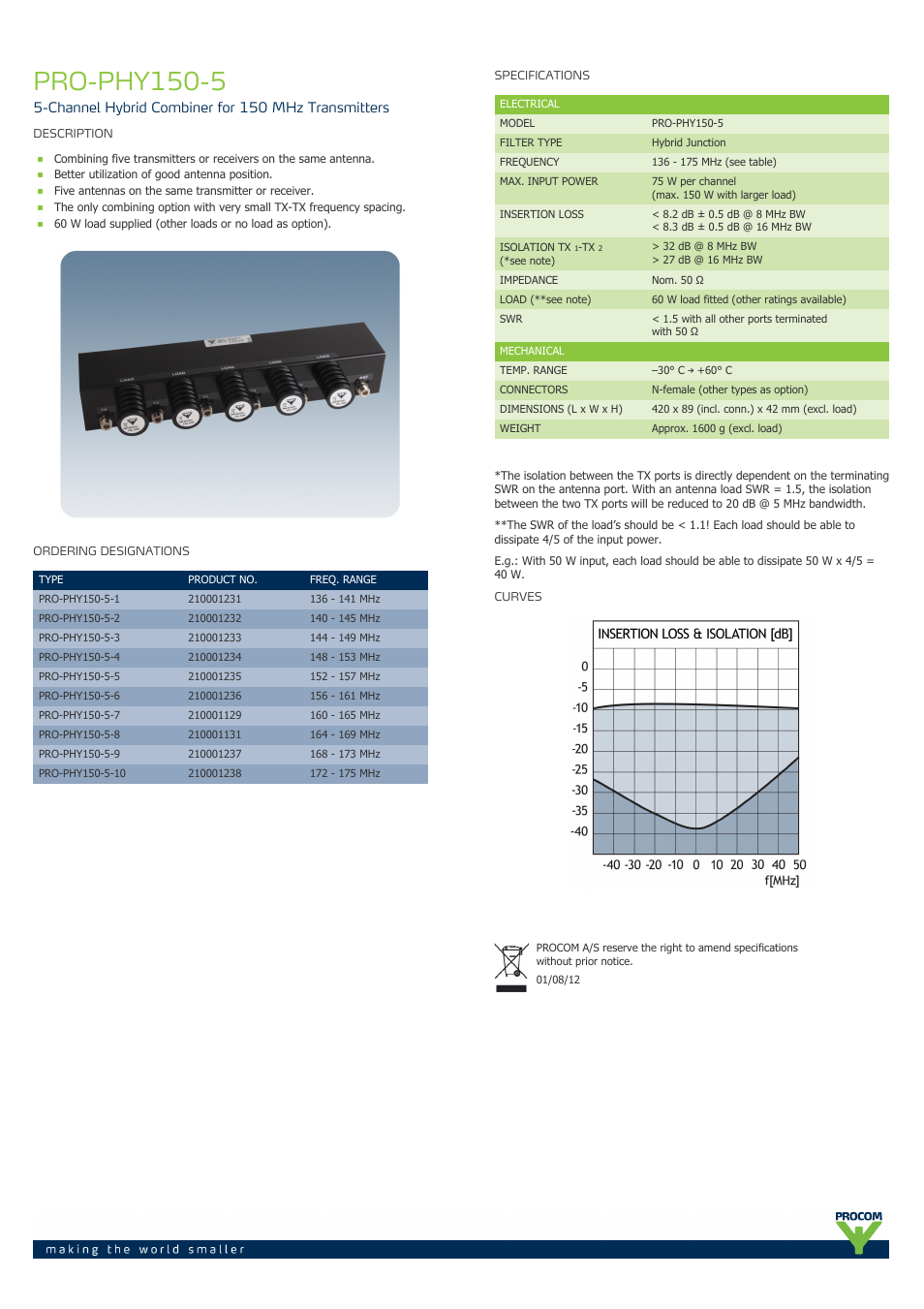 Procom PRO-phy150-5 User Manual | 1 page