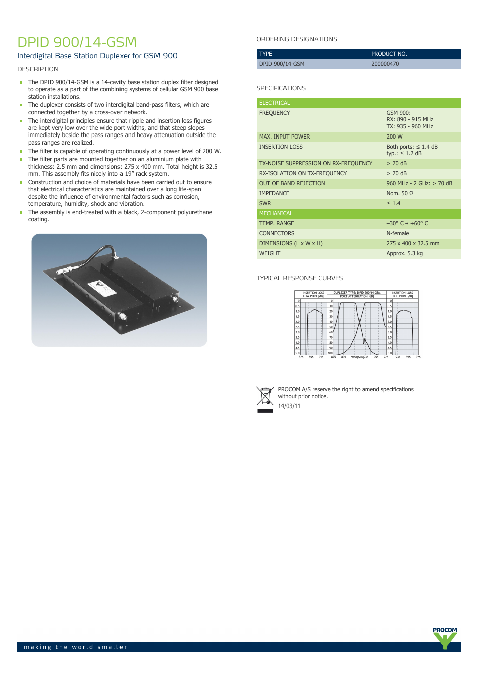 Procom DPID-900-14-gsm User Manual | 1 page