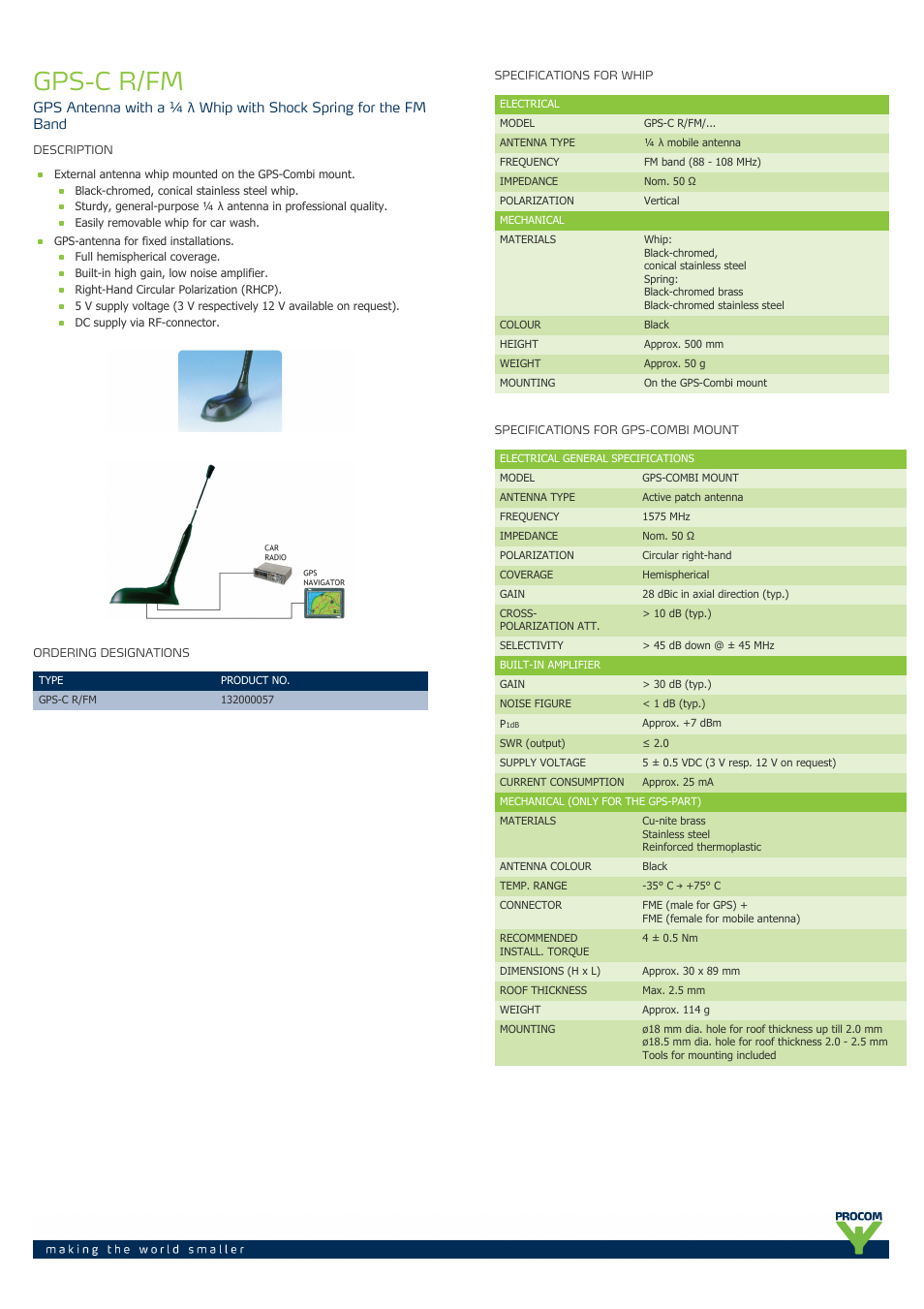 Procom GPS-C r-fm User Manual | 2 pages