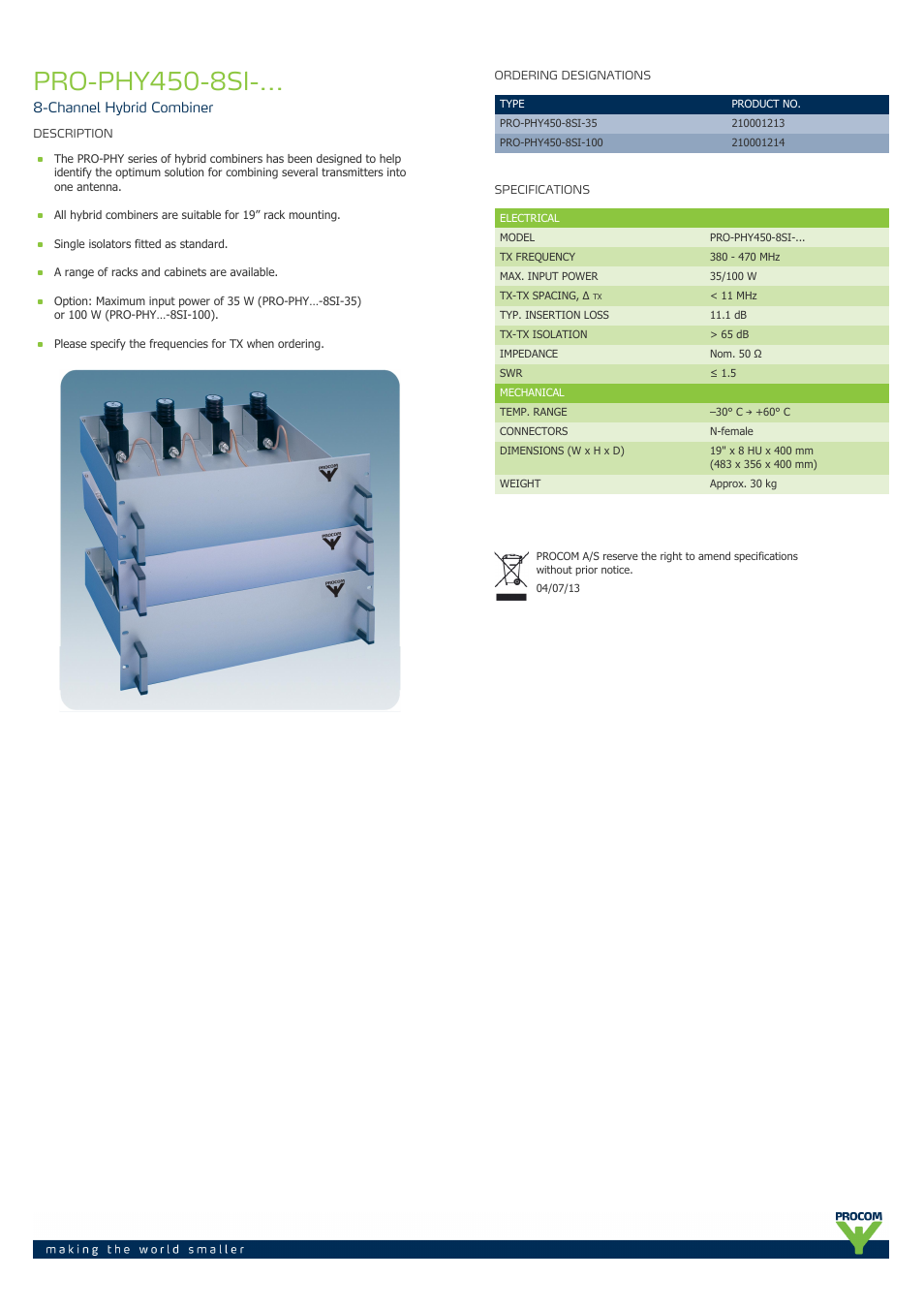 Procom PRO-phy450-8si-... User Manual | 1 page
