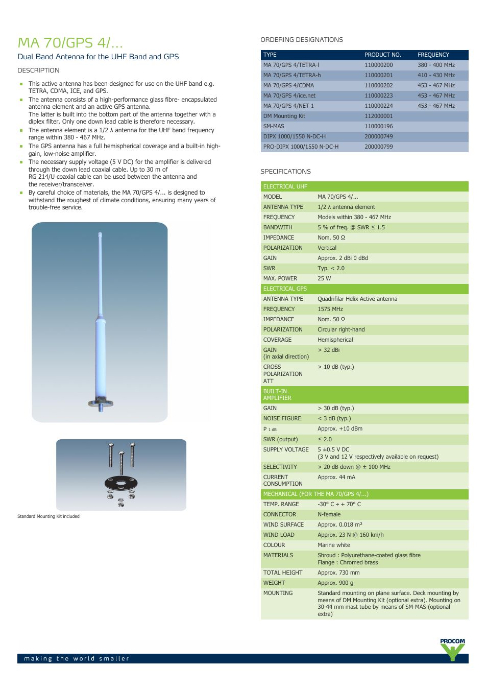 Procom MA-70-gps-4-... User Manual | 3 pages