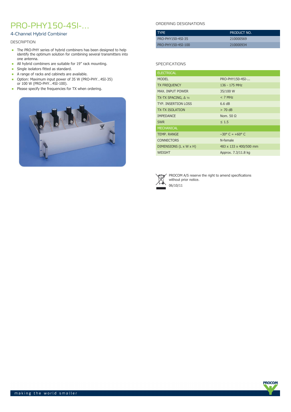 Procom PRO-phy150-4si-... User Manual | 1 page