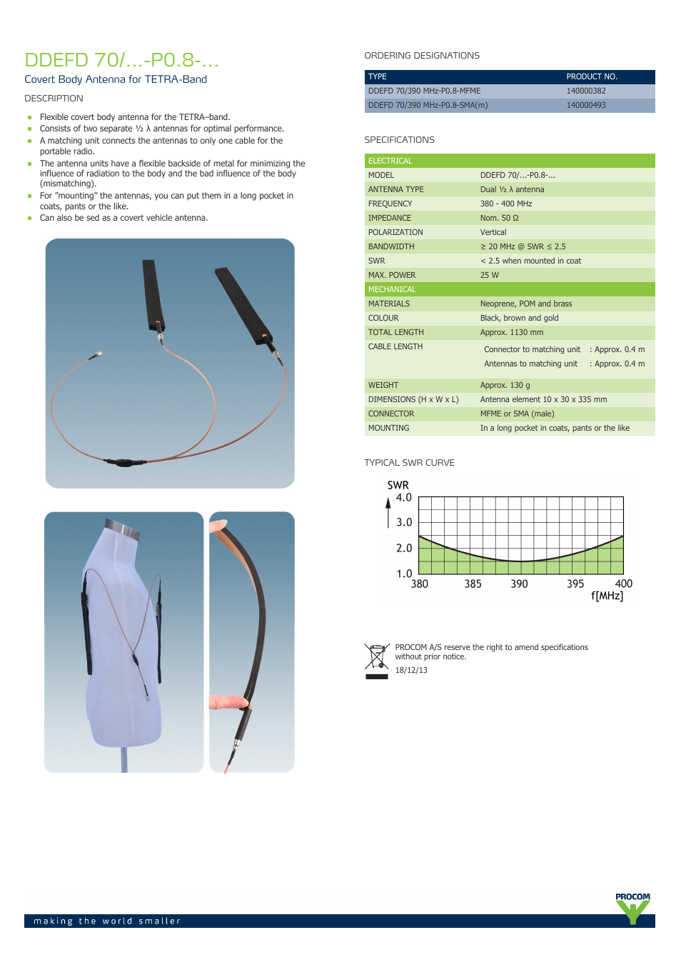 Procom DDEFD 70-...-P0.8-... User Manual | 1 page