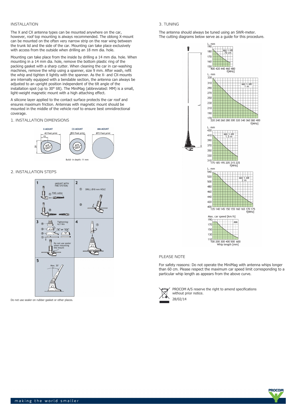 Procom MH 1-XR User Manual | Page 2 / 2