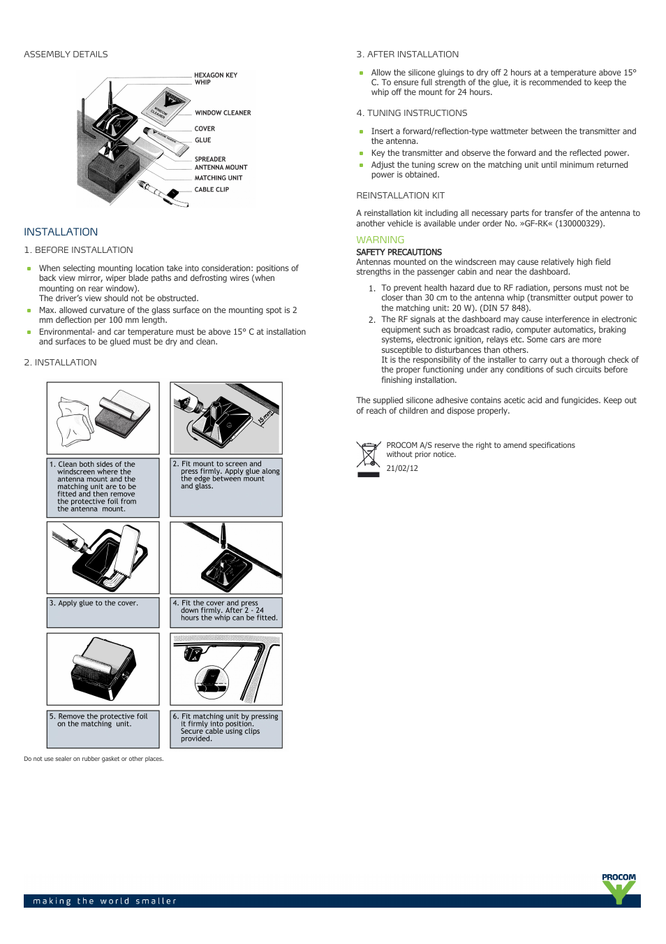 Procom GF 402-... User Manual | Page 2 / 2