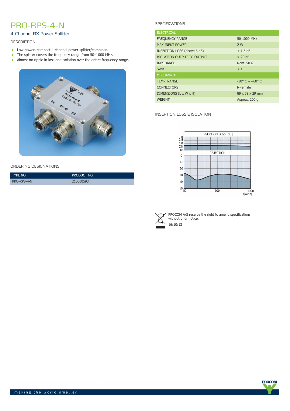 Procom PRO-rps-4-n User Manual | 1 page