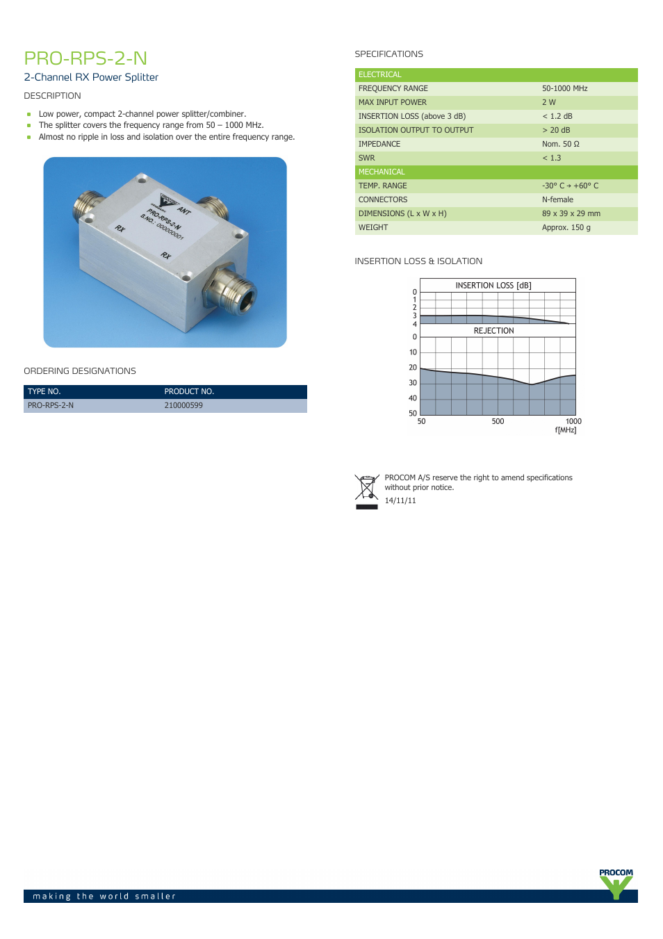 Procom PRO-rps-2-n User Manual | 1 page