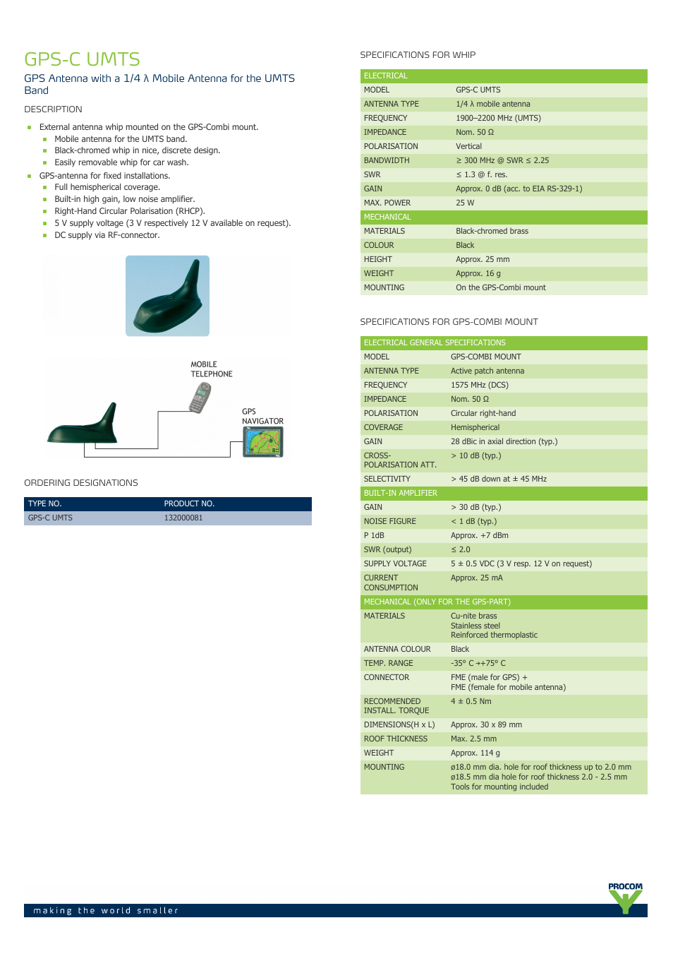 Procom GPS-C umts User Manual | 2 pages