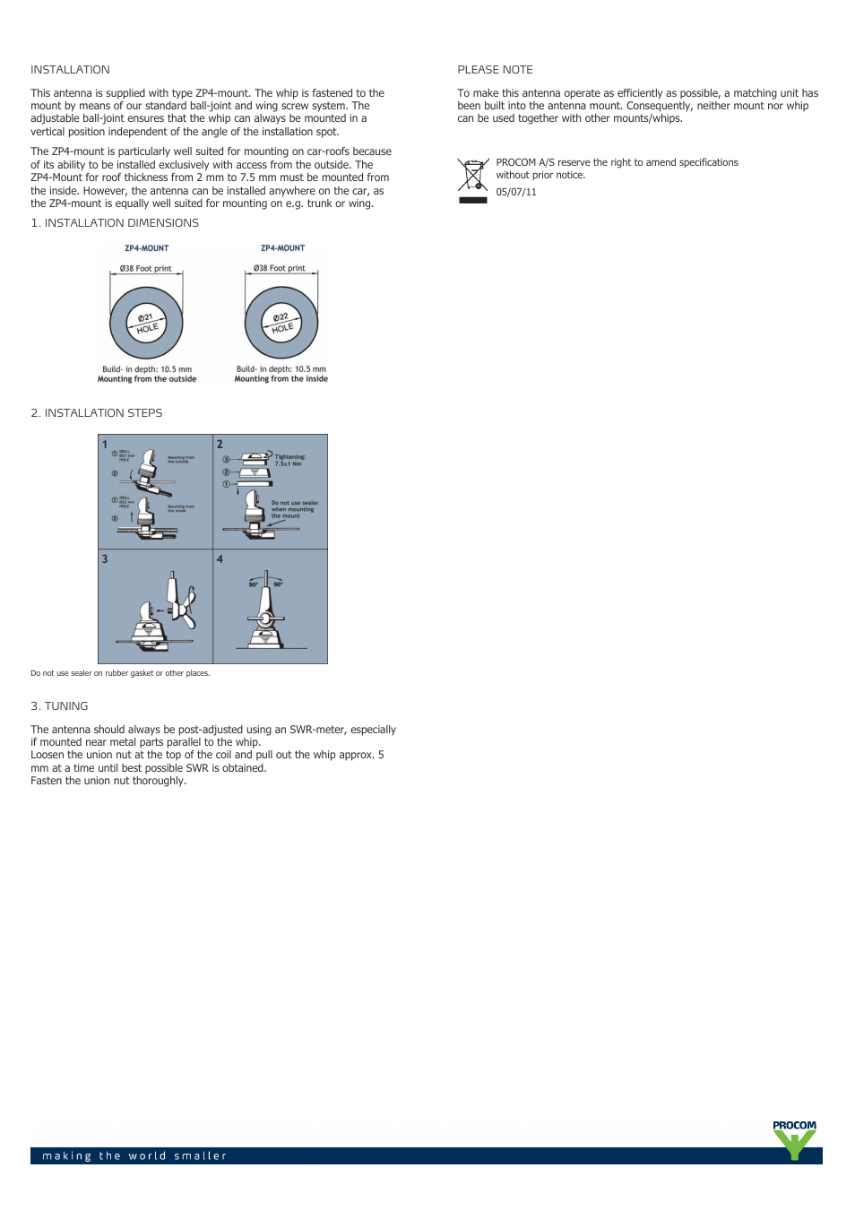 Procom CT 30-ZP4 User Manual | Page 2 / 2