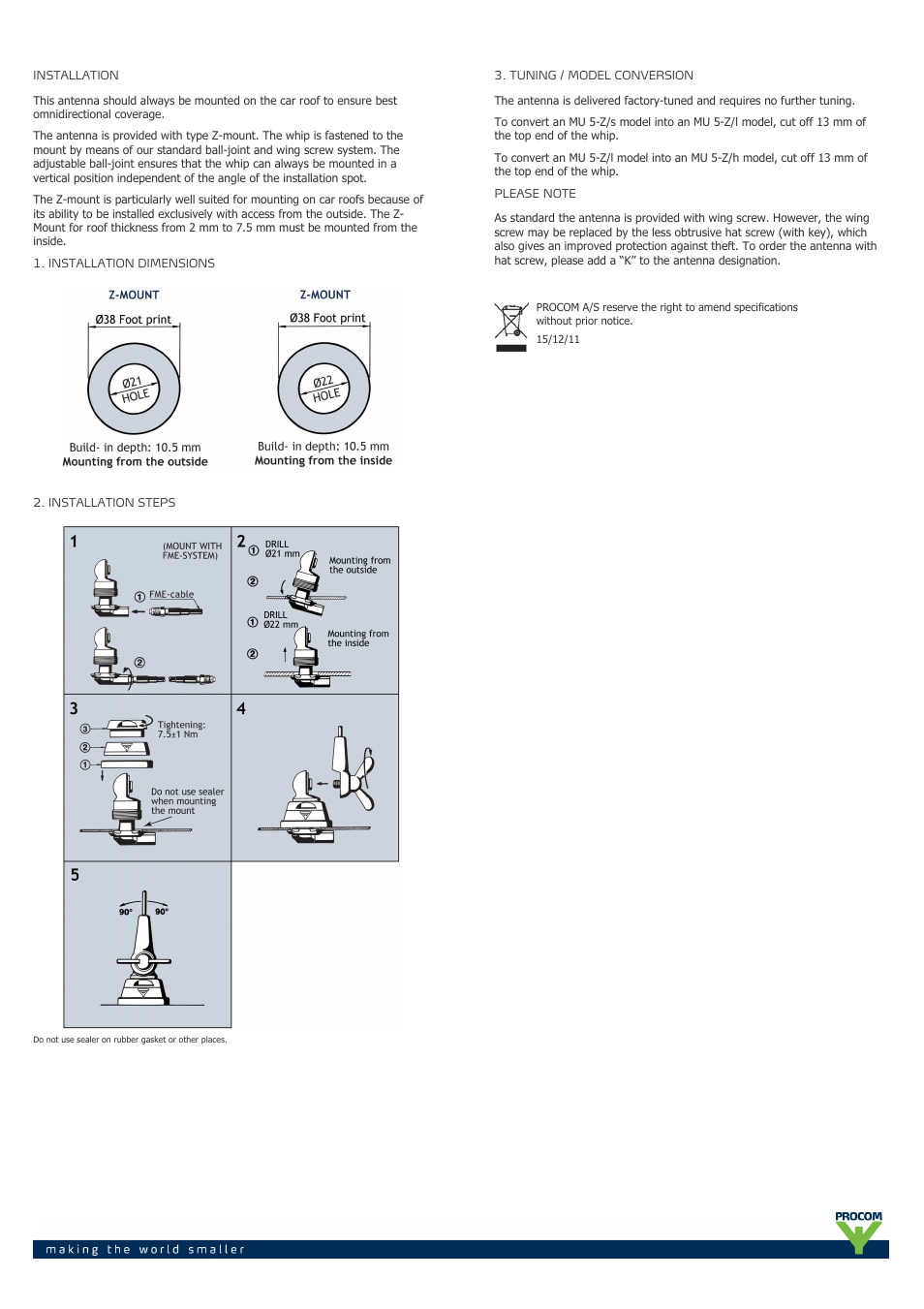 Procom MU 5-z-... User Manual | Page 2 / 2