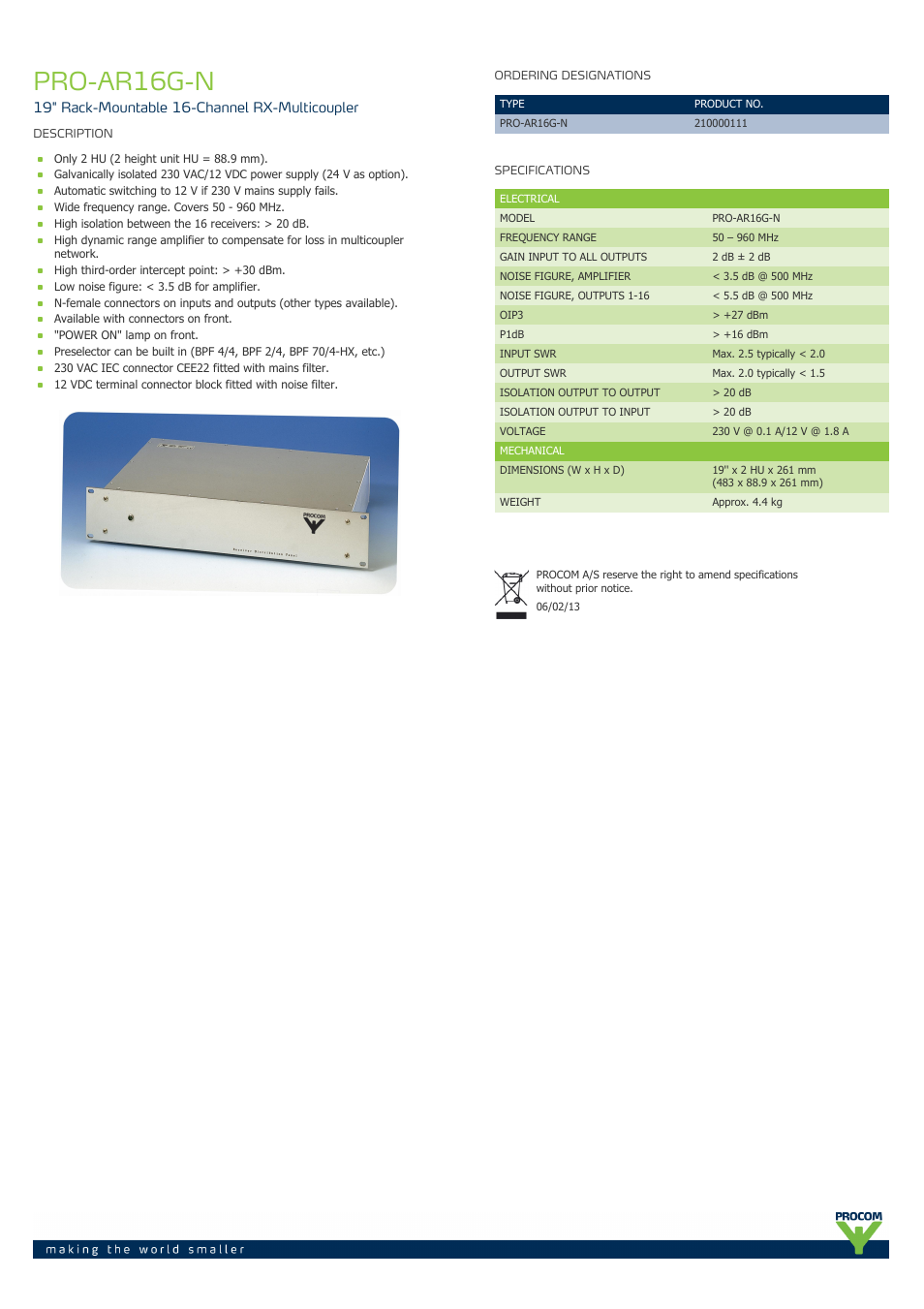 Procom PRO-ar16g-n User Manual | 1 page