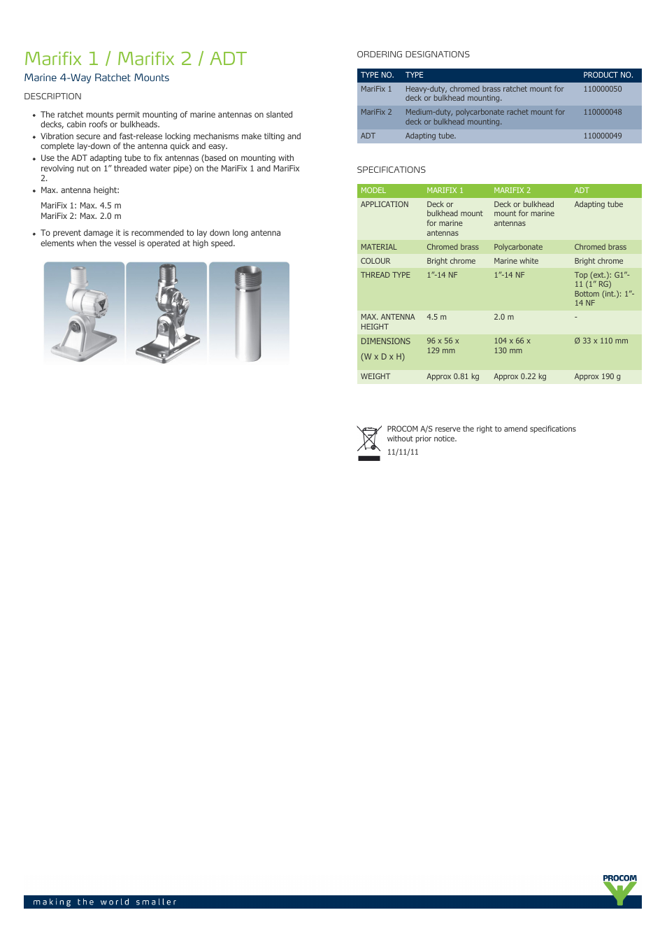Procom MariFix 2 User Manual | 1 page