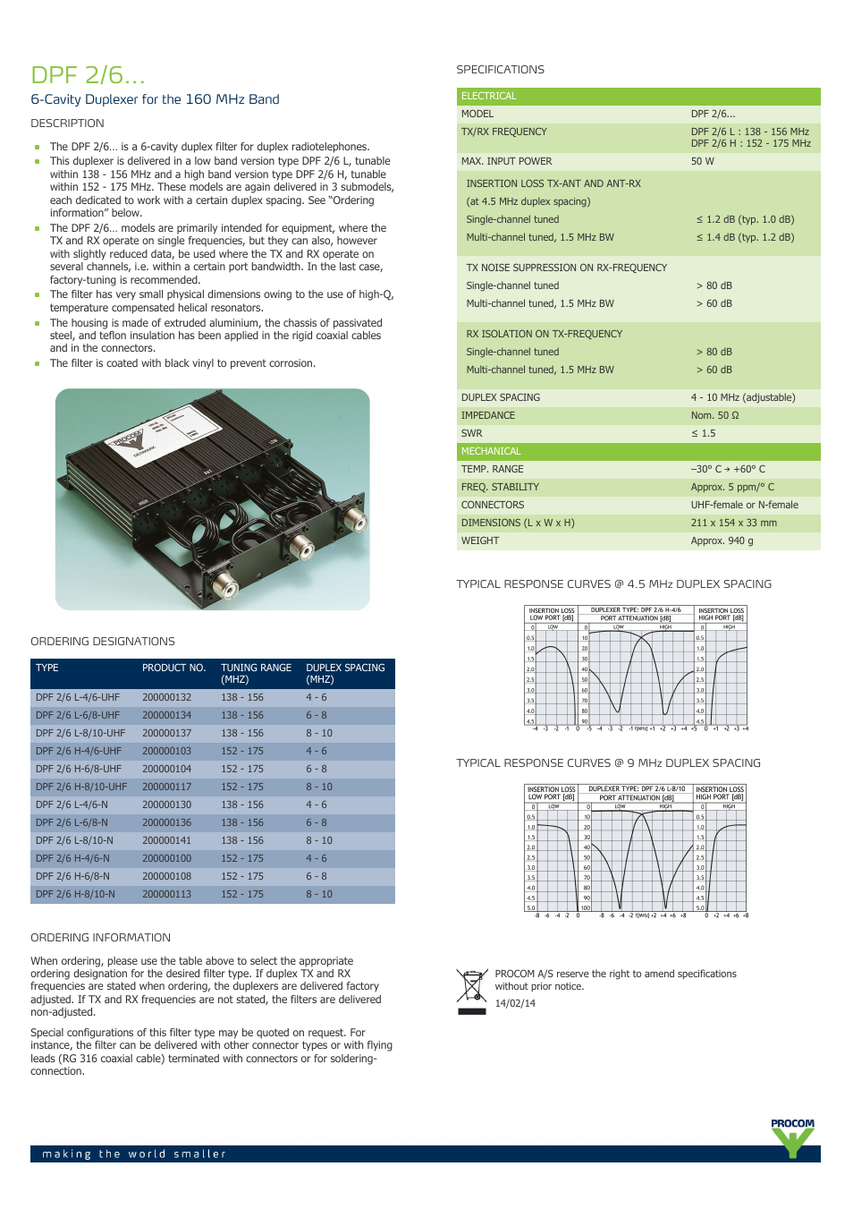 Procom DPF 2-6... User Manual | 1 page