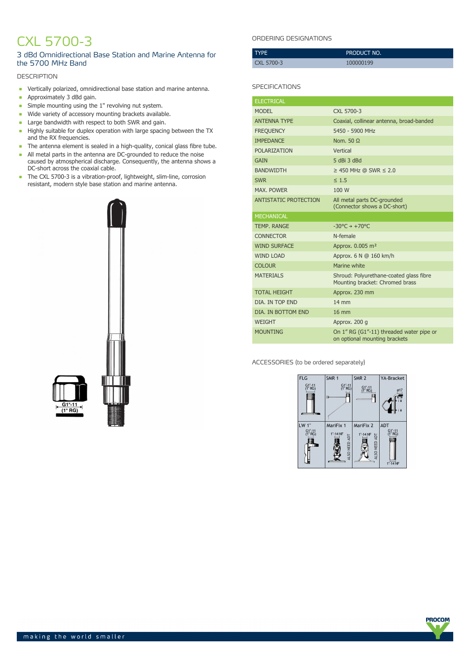 Procom CXL 5700-3 User Manual | 2 pages