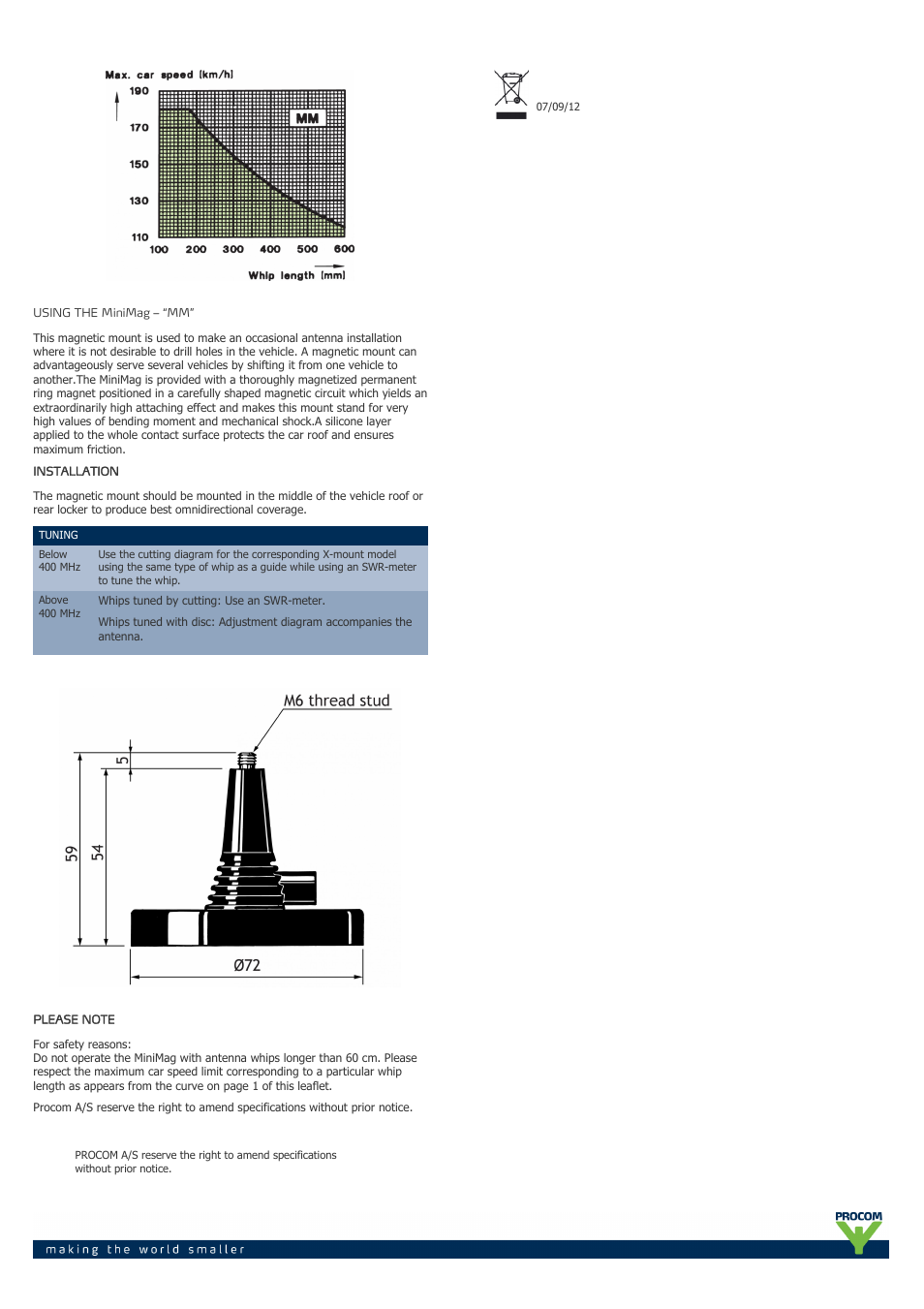 Procom MiniMag - "MM" User Manual | Page 2 / 2
