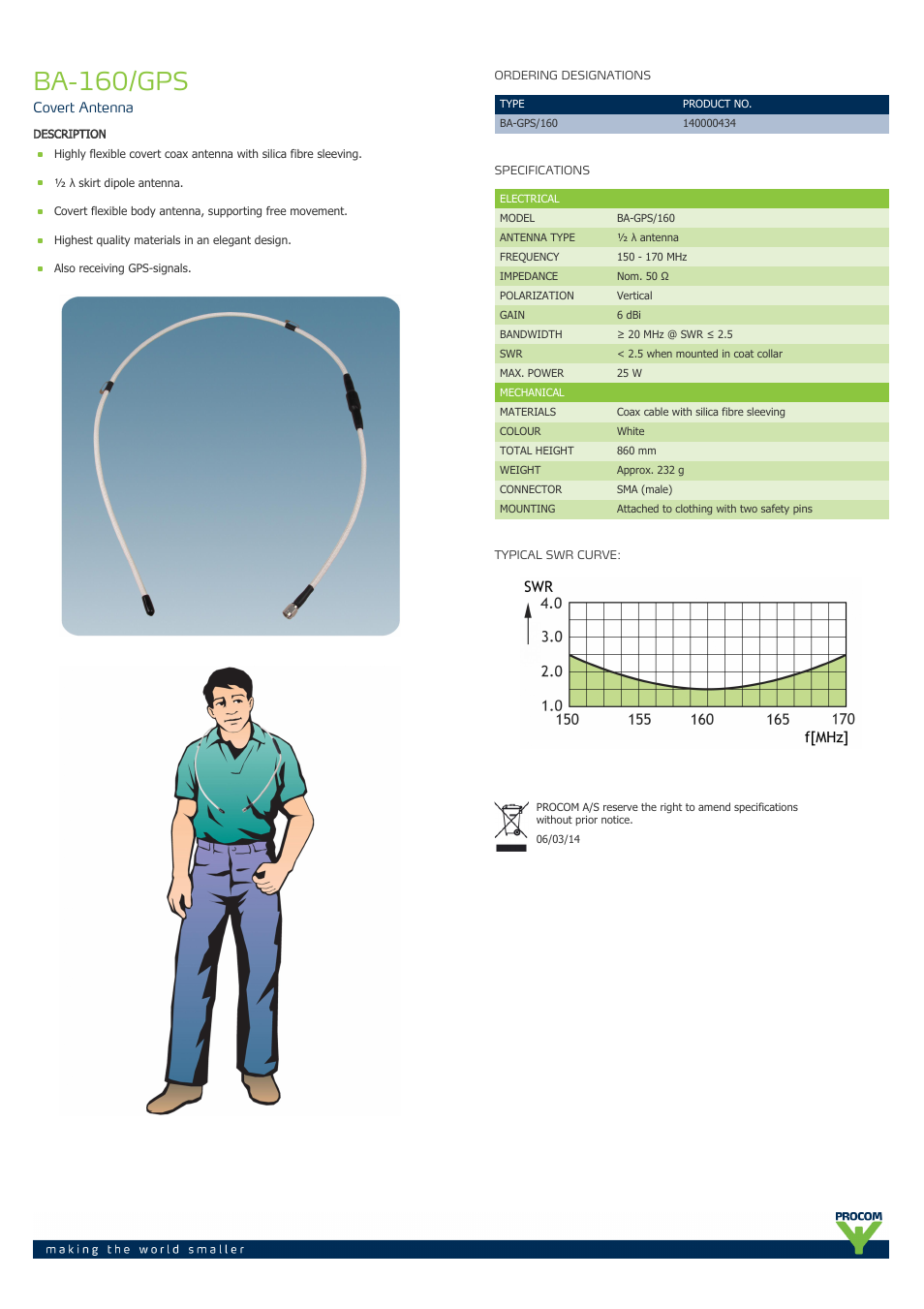 Procom BA 160-gps User Manual | 1 page