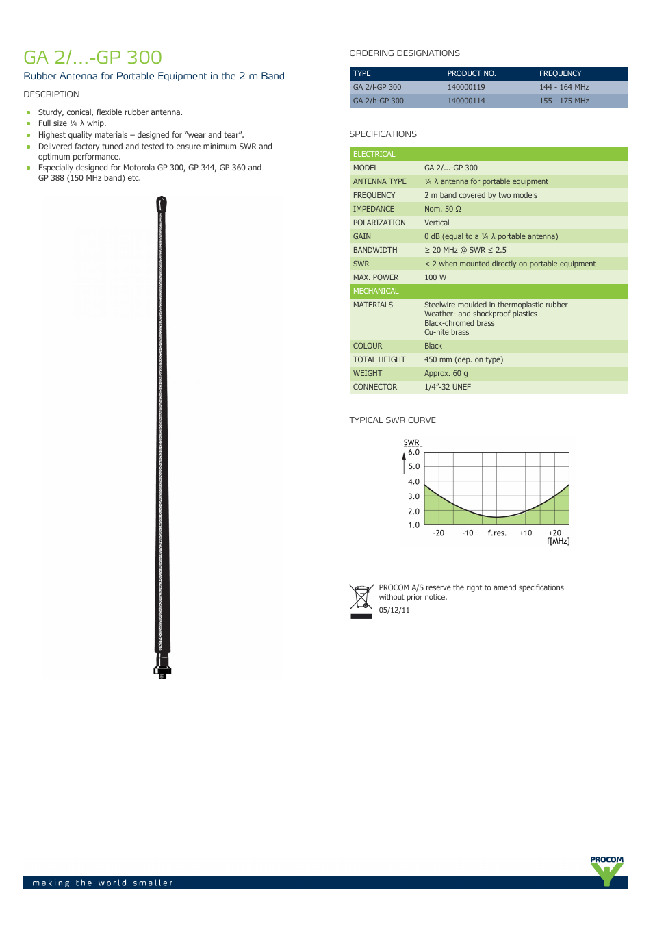 Procom GA 2-...-gp-300 User Manual | 1 page