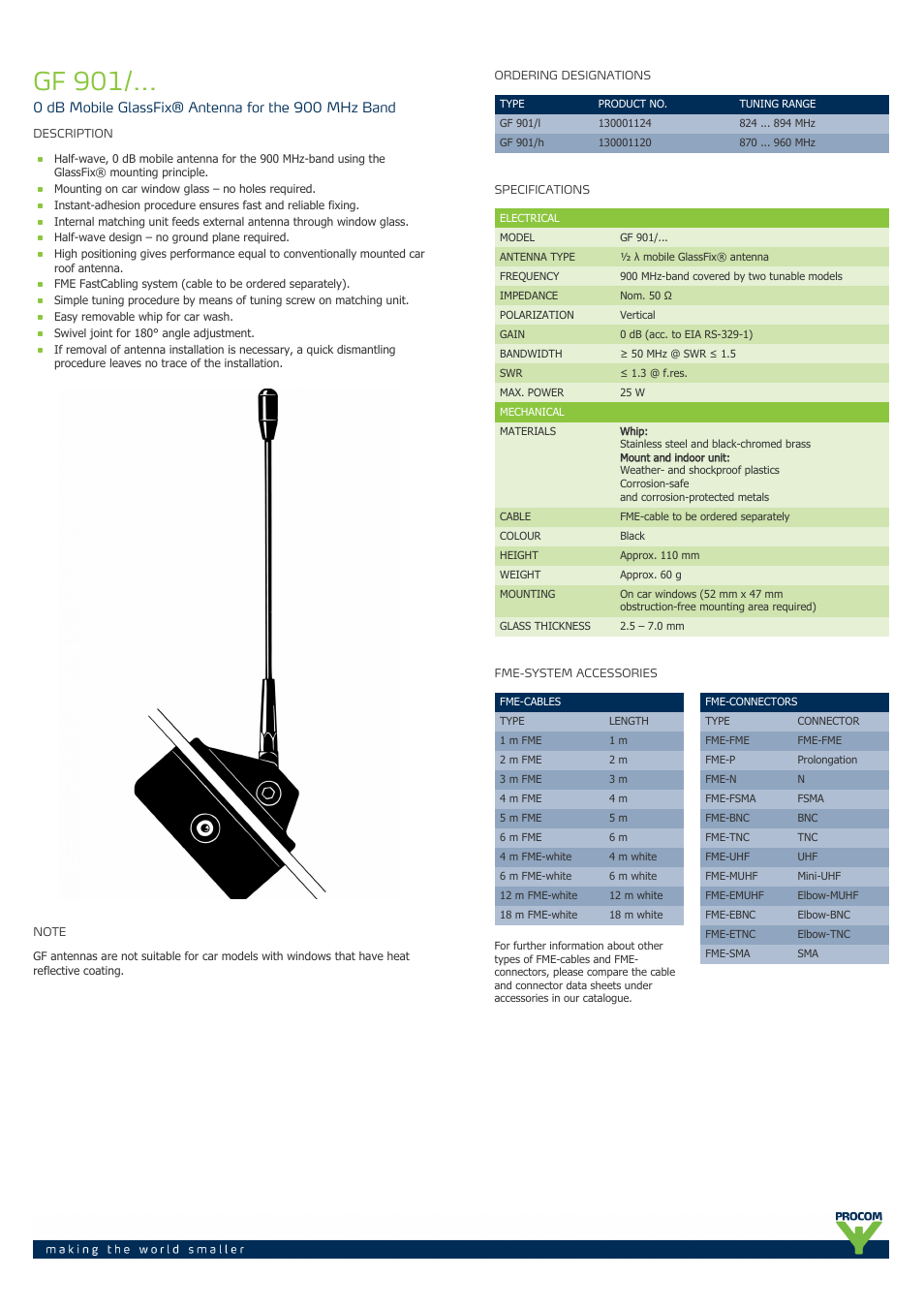 Procom GF 901-... User Manual | 2 pages