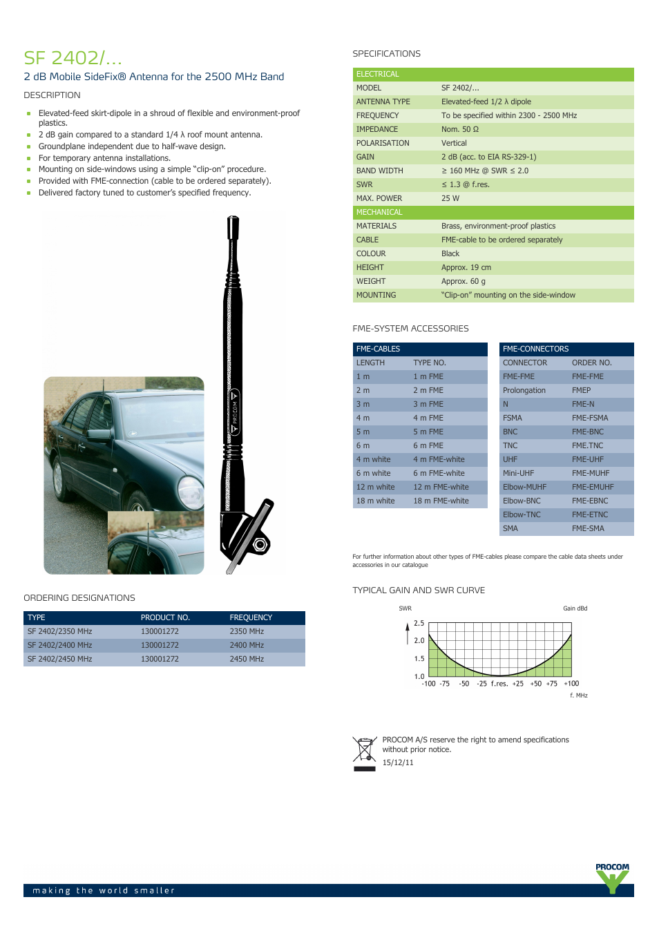 Procom SF 2402-... User Manual | 1 page