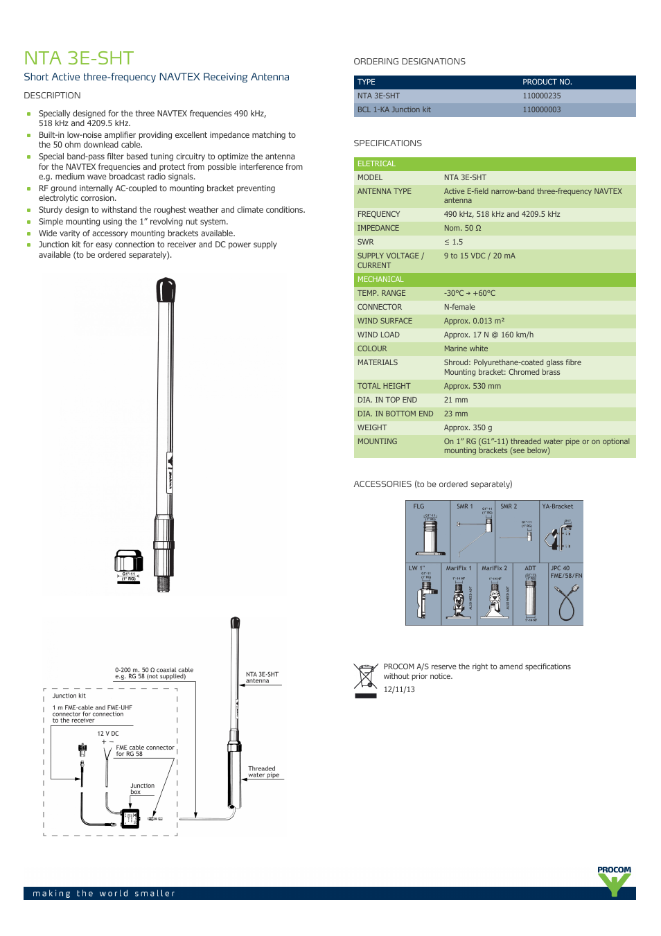 Procom NTA 3E-SHT User Manual | 1 page