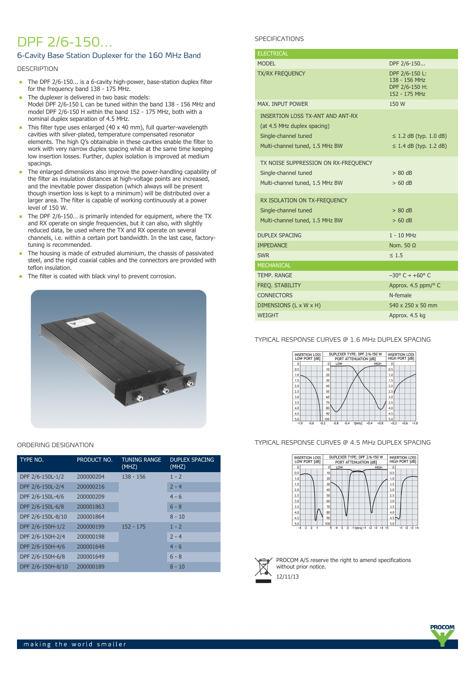 Procom DPF 2-6-150... User Manual | 1 page