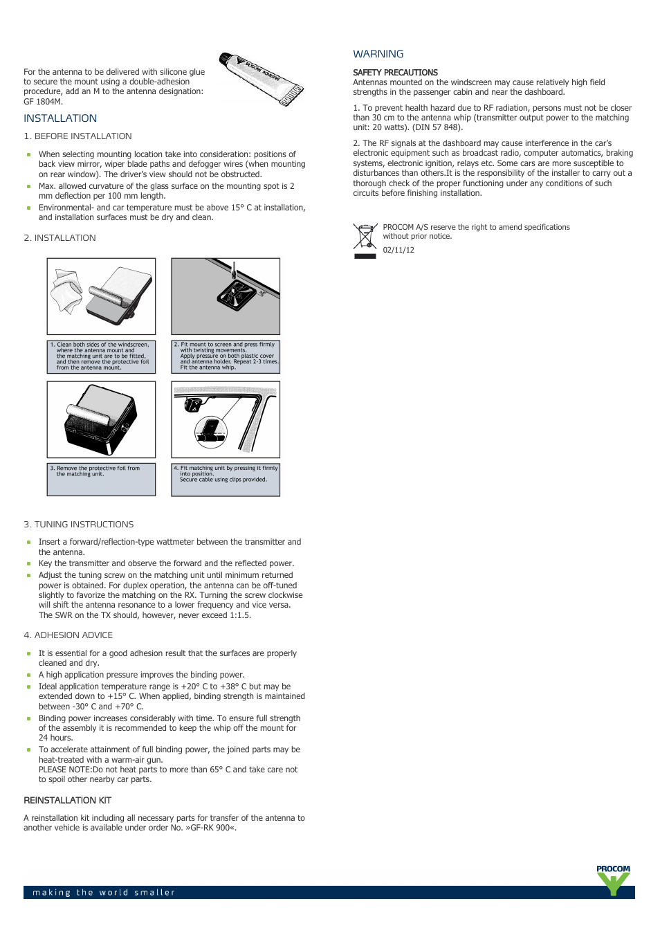 Procom GF 1804 User Manual | Page 2 / 2
