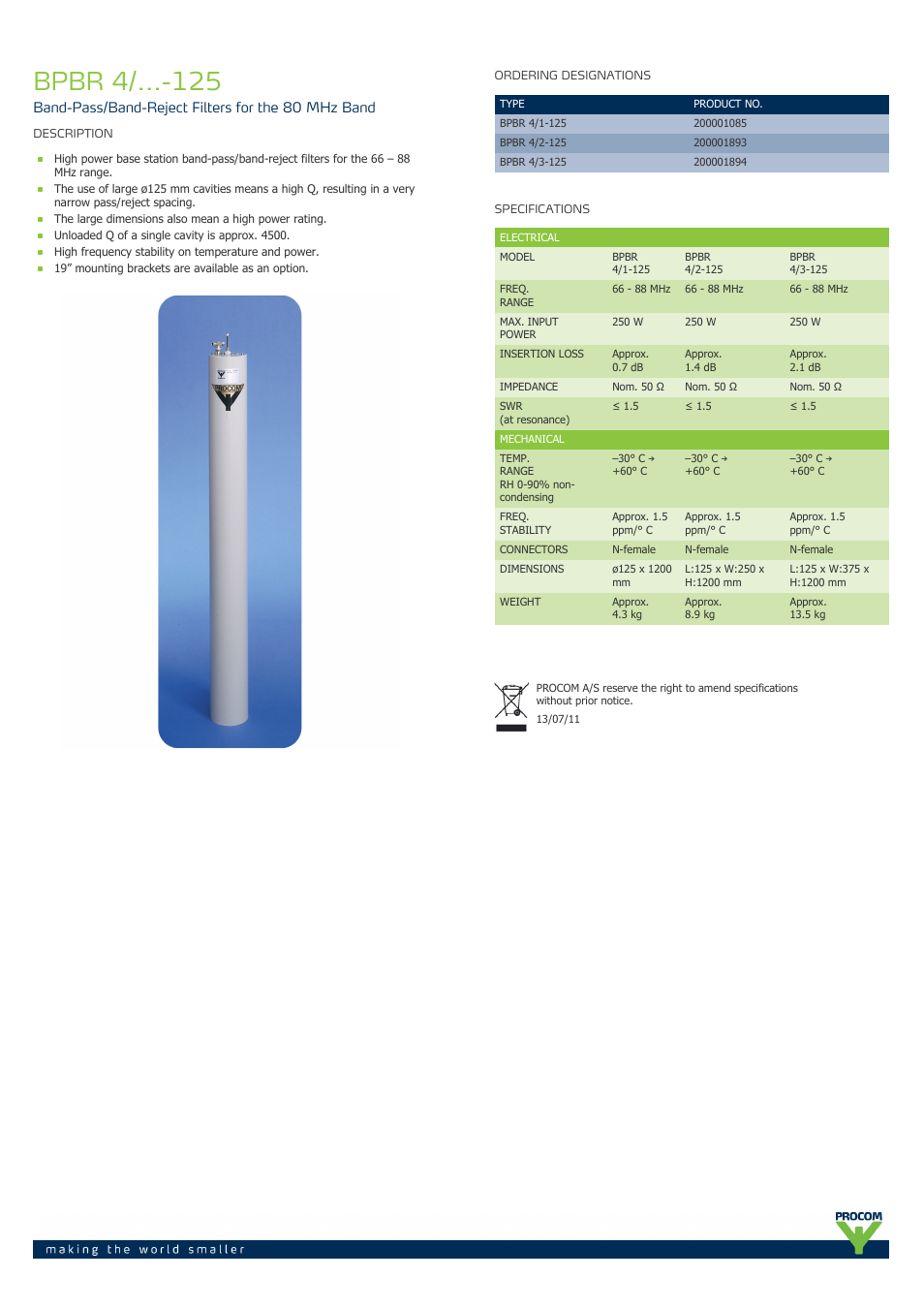 Procom BPBR 4-...-125 User Manual | 1 page