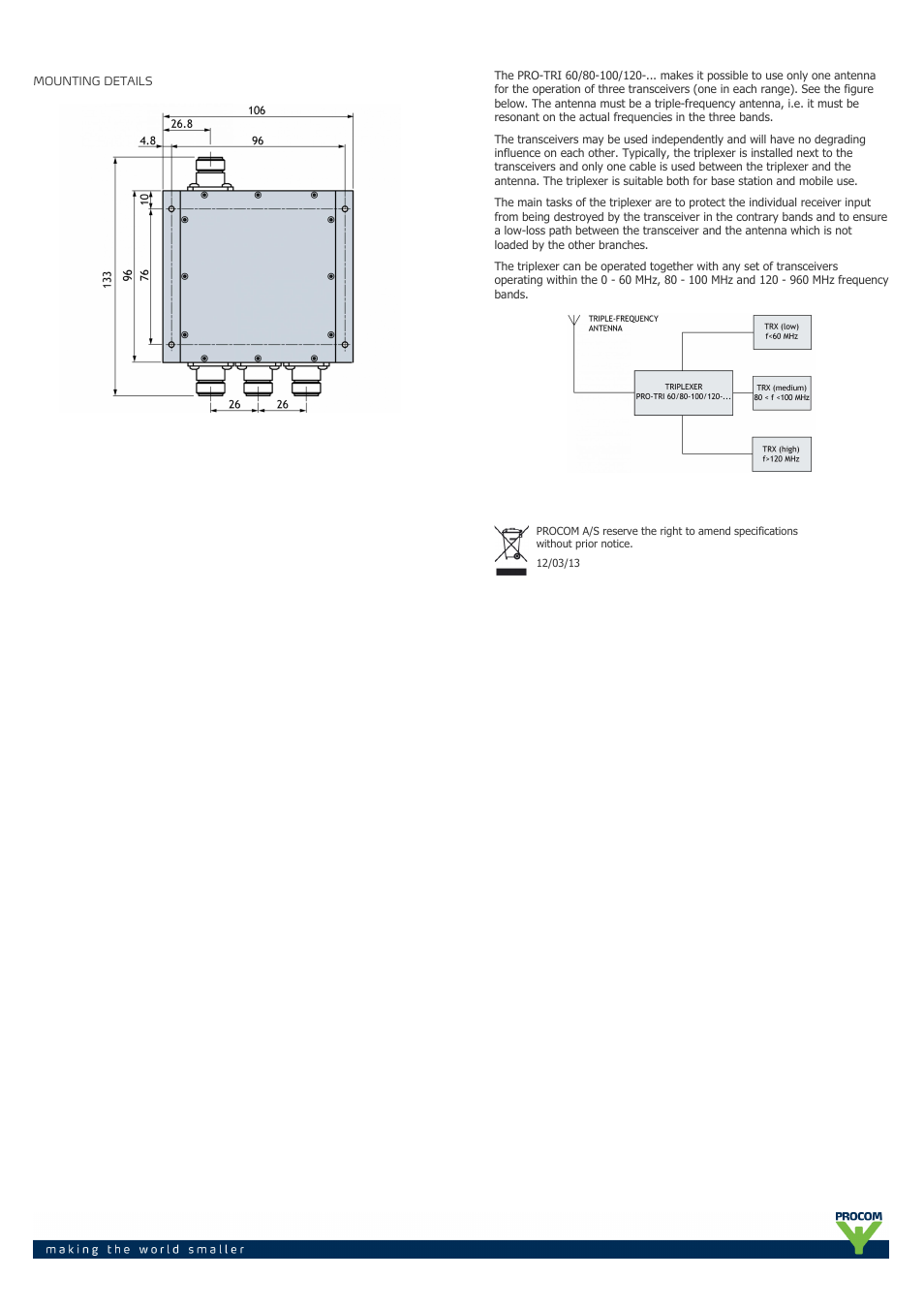 Procom PRO-TRI 60-80-100-120-... User Manual | Page 2 / 2