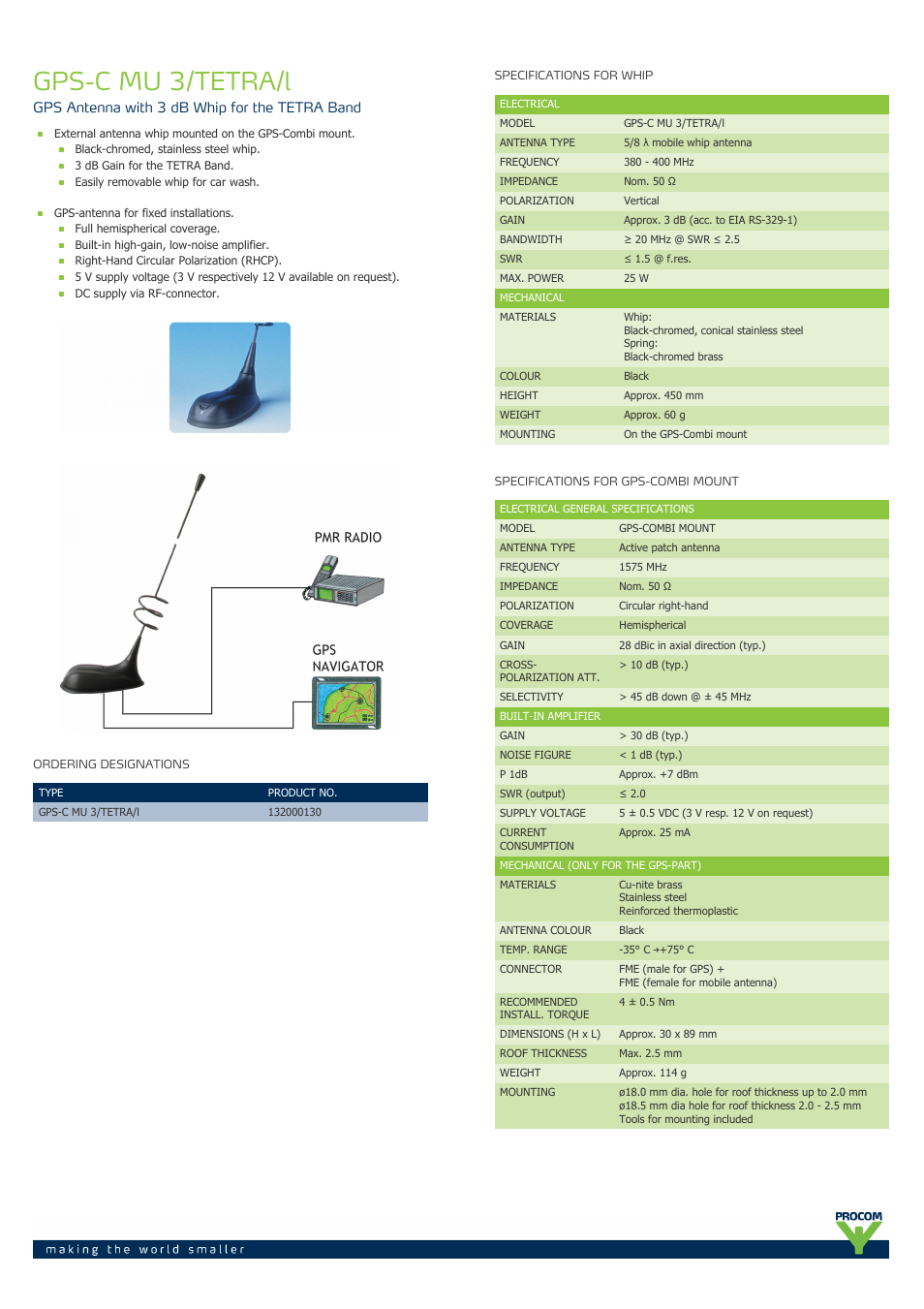 Procom GPS-C MU 3-tetra-l User Manual | 2 pages