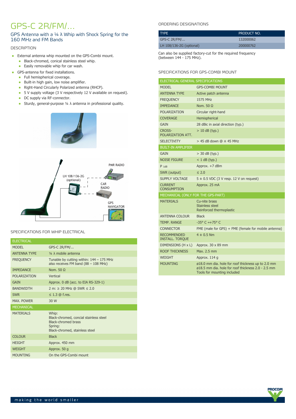 Procom GPS-C 2r-fm-... User Manual | 3 pages